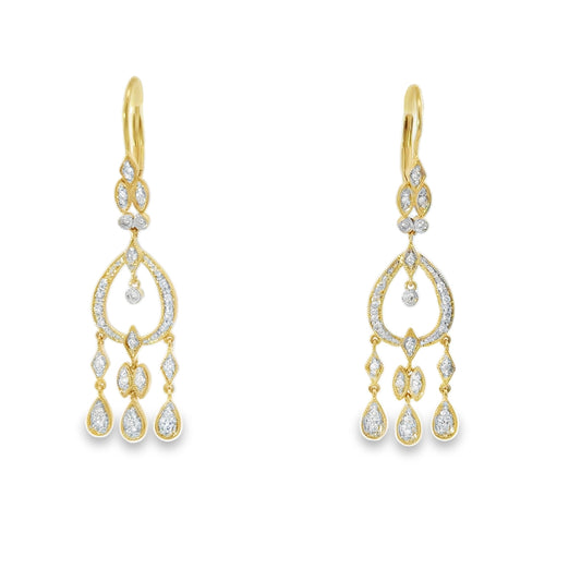 Kirkland Jewelry Estate | 14K Yellow Gold Diamond Dangle Earrings