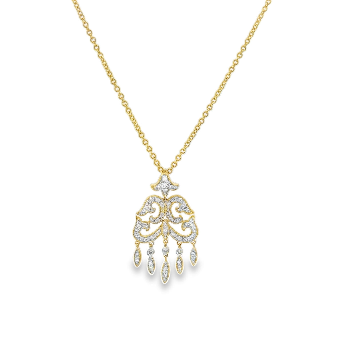 Kirkland Jewelry Estate | 14K Yellow Gold Diamond Dangle Necklace