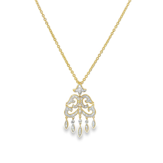 Kirkland Jewelry Estate | 14K Yellow Gold Diamond Dangle Necklace