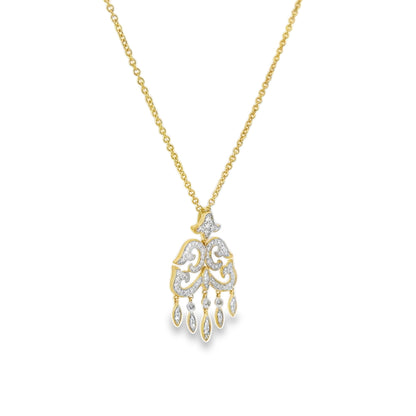 Kirkland Jewelry Estate | 14K Yellow Gold Diamond Dangle Necklace