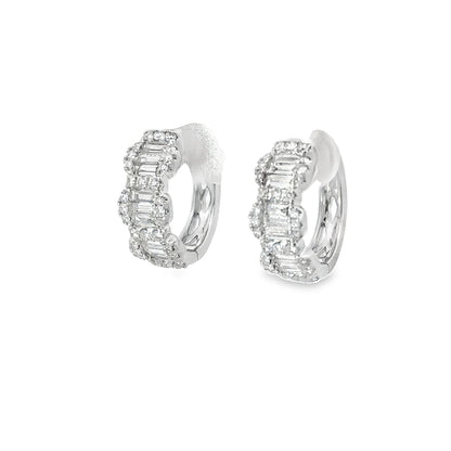 Kirkland Jewelry Estate | 18K White Gold Diamond Hoops