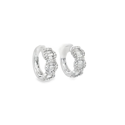 Kirkland Jewelry Estate | 18K White Gold Diamond Hoops