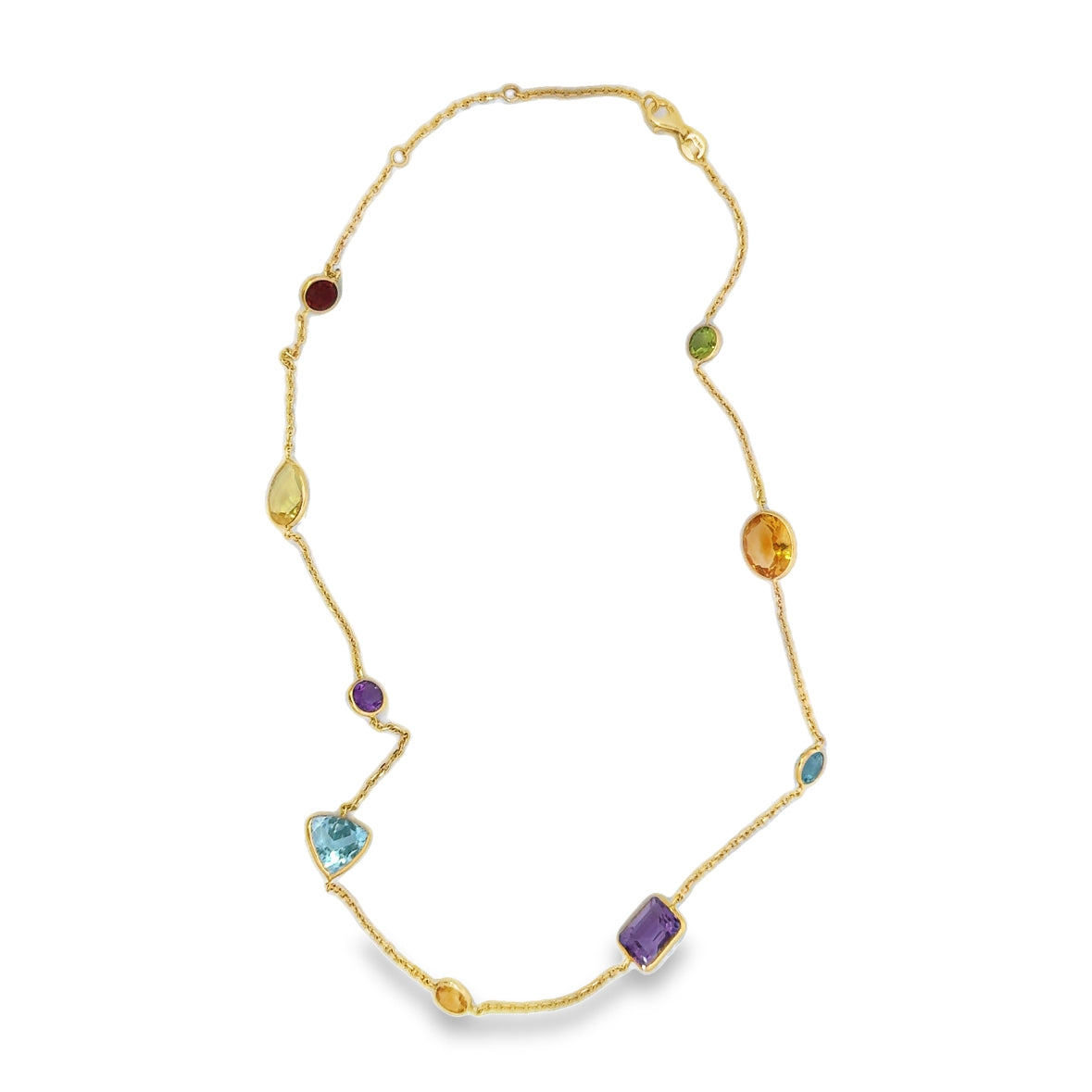 Kirkland Jewelry Estate | 14K Yellow Gold 18" Gemstone Necklace