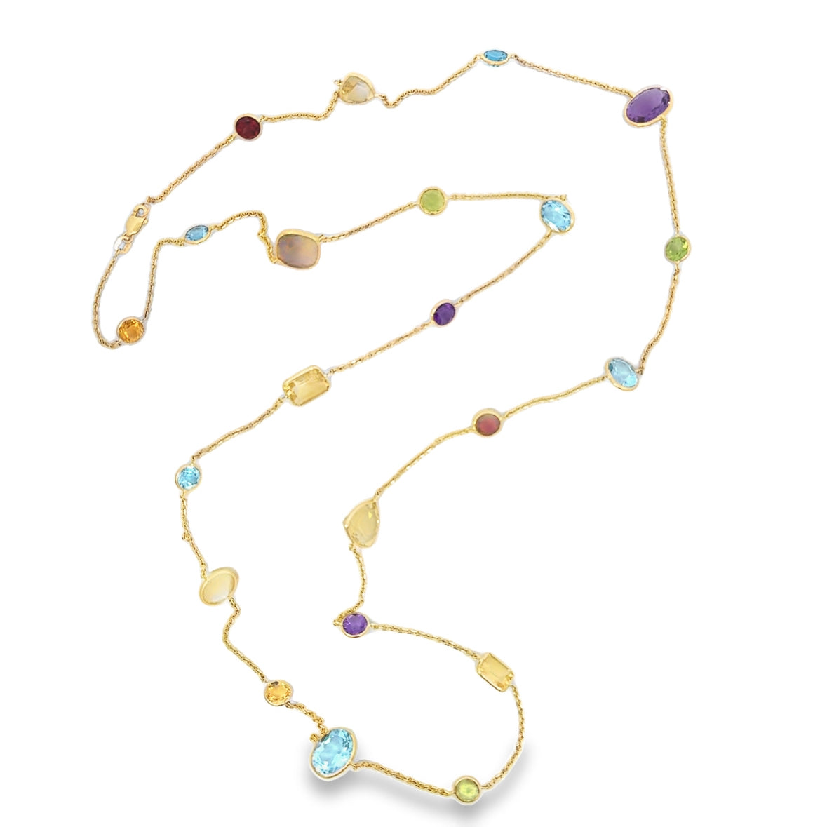 Kirkland Jewelry Estate | 14K Yellow Gold 36" Gemstone Necklace