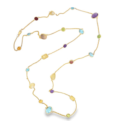 Kirkland Jewelry Estate | 14K Yellow Gold 36" Gemstone Necklace