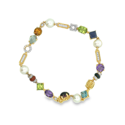 Kirkland Jewelry Estate | 14K Yellow Gold Gemstone Bracelet