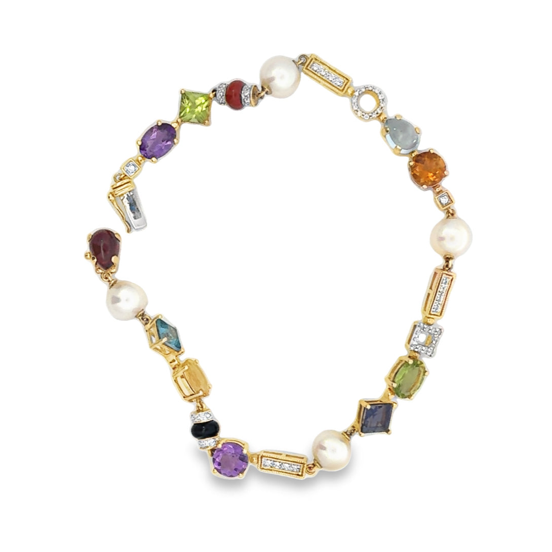 Kirkland Jewelry Estate | 14K Yellow Gold Gemstone Bracelet