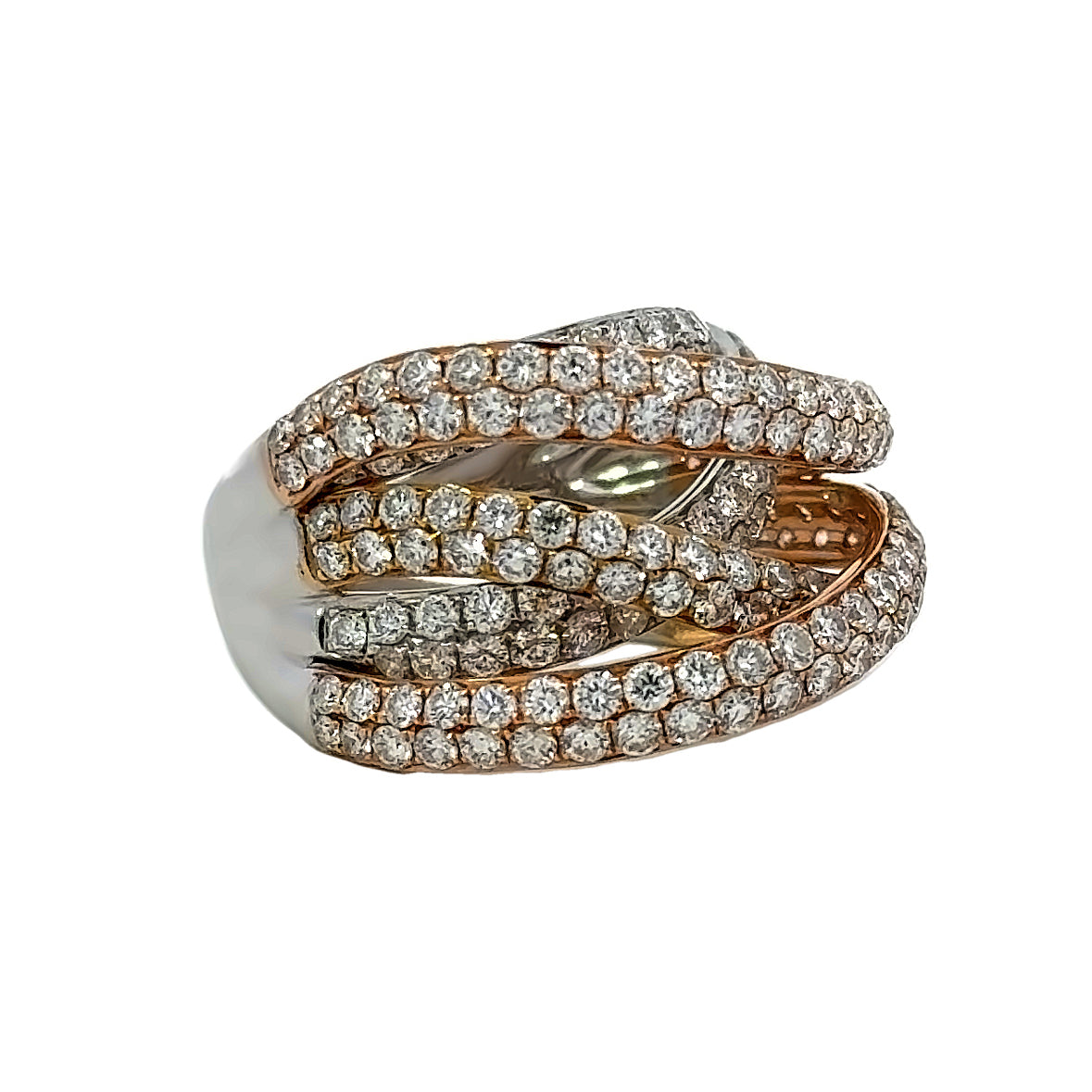 Kirkland Jewelry Estate | 18K Tri-Color Pave Band