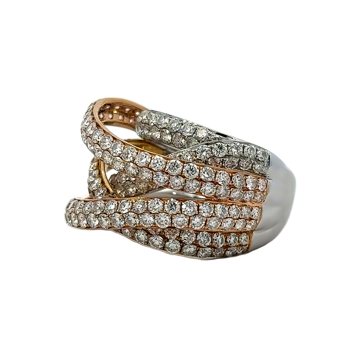 Kirkland Jewelry Estate | 18K Tri-Color Pave Band