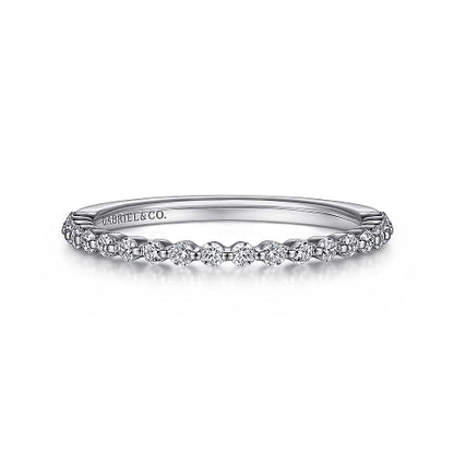 Devinne - 14K White Gold Single Prong Diamond Anniversary Band - 0.25ct