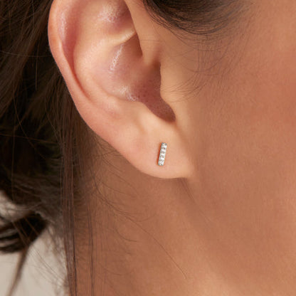 Ania Haie | Silver Glam Bar Stud Earrings
