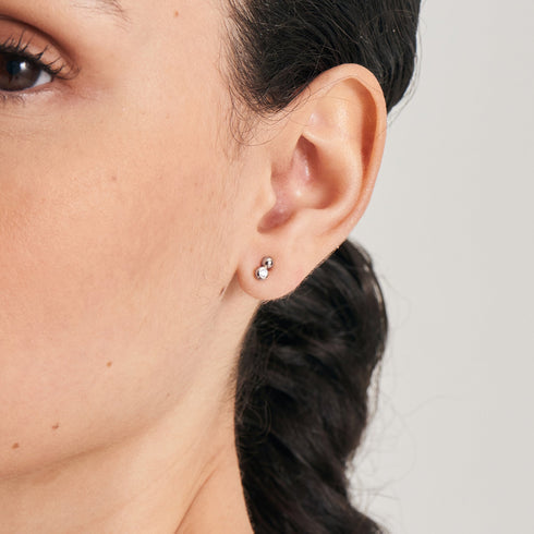 Ania Haie | Silver Orb Sparkle Stud Earrings