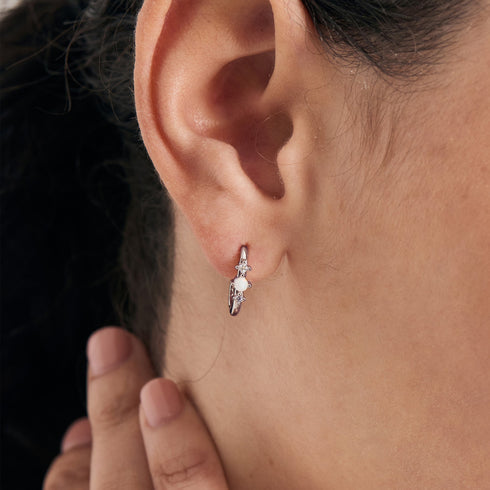 Ania Haie | Silver Kyoto Opal Oval Huggie Hoop Earrings