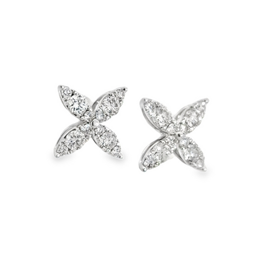 14K White Gold Diamond Studs