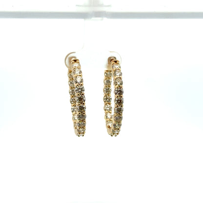 Kirkland Jewelry Estate | 14KT Yellow Gold and Diamond Hoops - 16.88 Carats