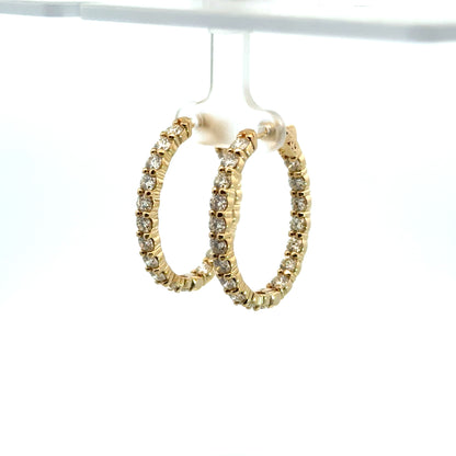 Kirkland Jewelry Estate | 14KT Yellow Gold and Diamond Hoops - 16.88 Carats