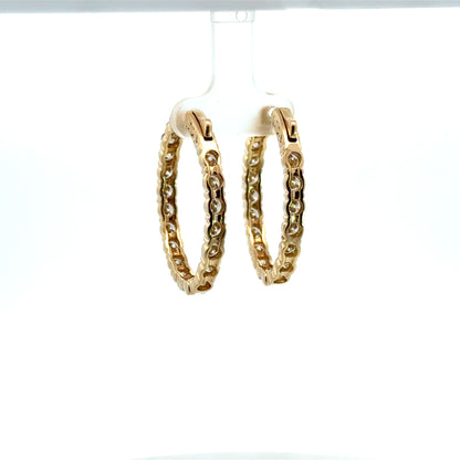 Kirkland Jewelry Estate | 14KT Yellow Gold and Diamond Hoops - 16.88 Carats