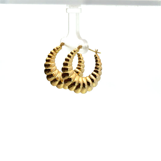 Kirkland Jewelry Estate - 14K Yellow Gold Shell Hoops