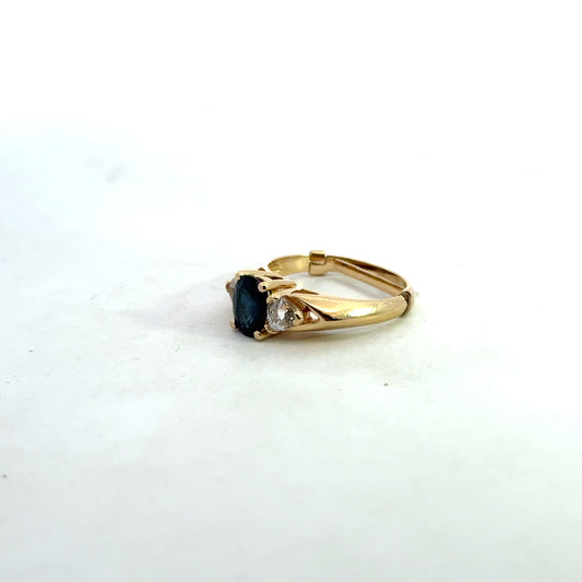 Kirkland Jewelry Estate - 14K Yellow Gold Sapphire and Diamond Three Stone Ring