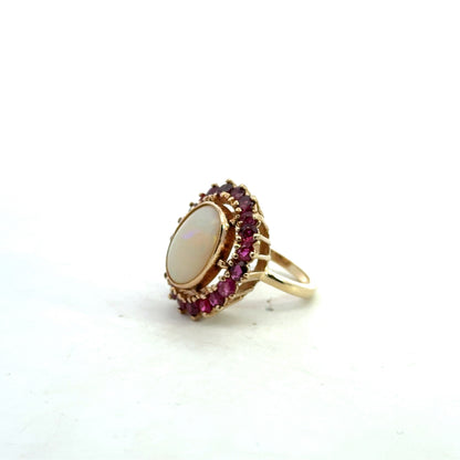 Kirkland Jewelry Estate - 14K Opal and Ruby Ring