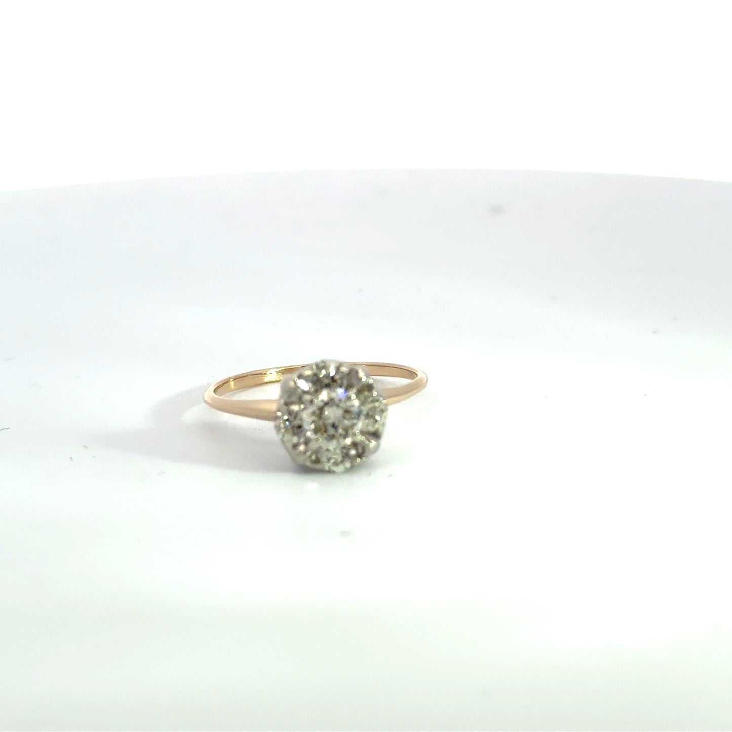 Kirkland Jewelry Estate - 14K White and Yellow Gold Diamond Cluster Ring - 1 CT