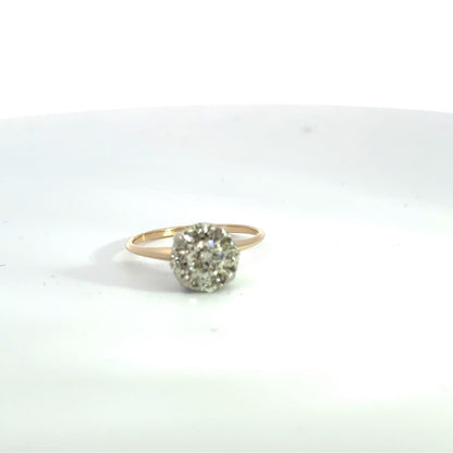 Kirkland Jewelry Estate - 14K White and Yellow Gold Diamond Cluster Ring - 1 CT