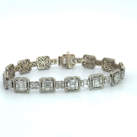 Kirkland Jewelry Estate | Pre-Owned 14K White Gold Diamond Bracelet – Approx. 18 CT TW