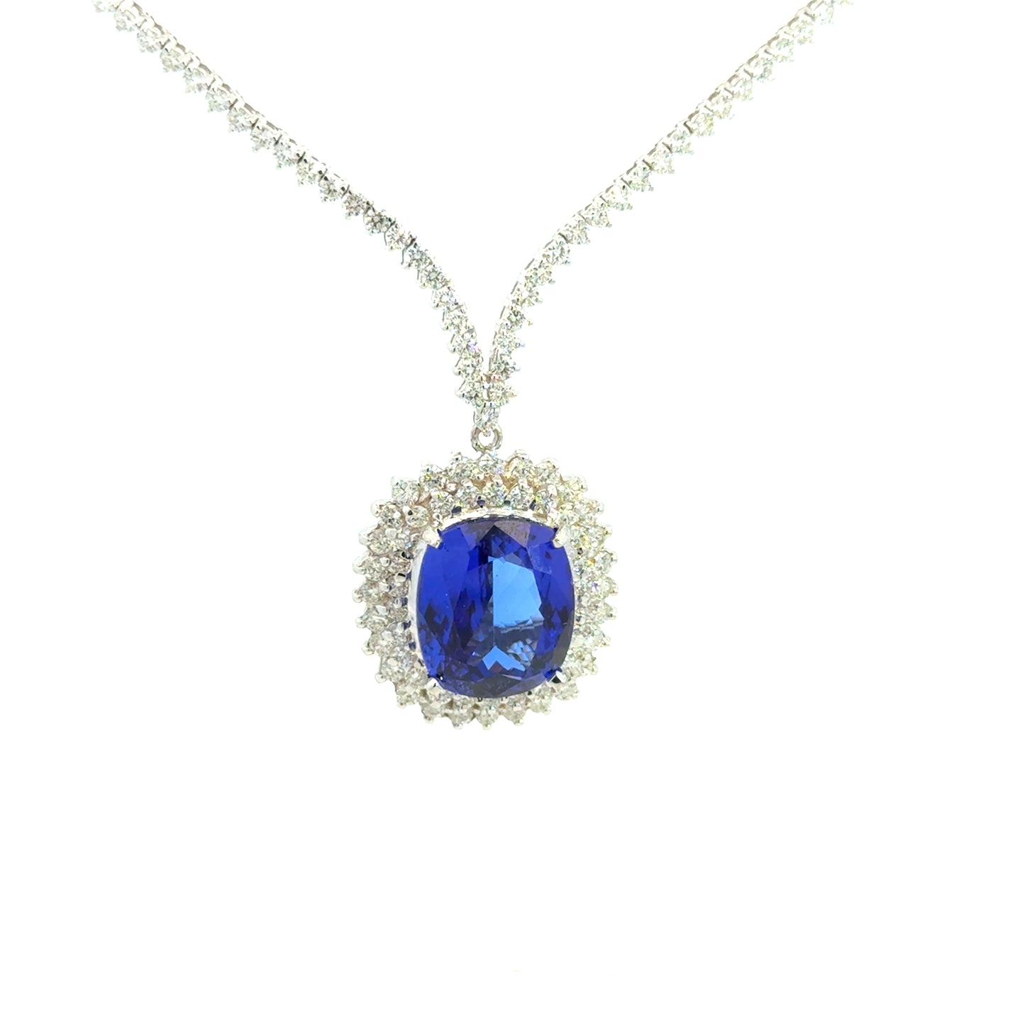 Kirkland Jewelry Estate - 18K Gold Tanzanite & Diamond Necklace