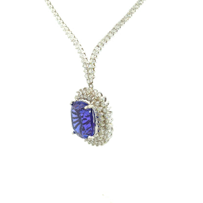 Kirkland Jewelry Estate - 18K Gold Tanzanite & Diamond Necklace