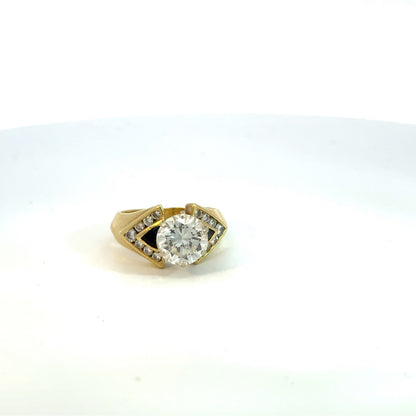 Kirkland Jewelry Estate - 18K Diamond and Sapphire Engagement Ring - 2.20 Carat