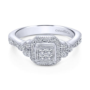 14K White Gold Diamond Fashion Ladies Ring