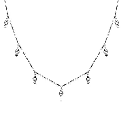 925 Sterling Silver Beads Droplet Necklace