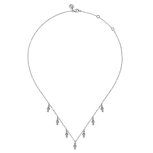 925 Sterling Silver Beads Droplet Necklace