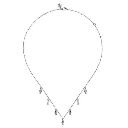 925 Sterling Silver Beads Droplet Necklace