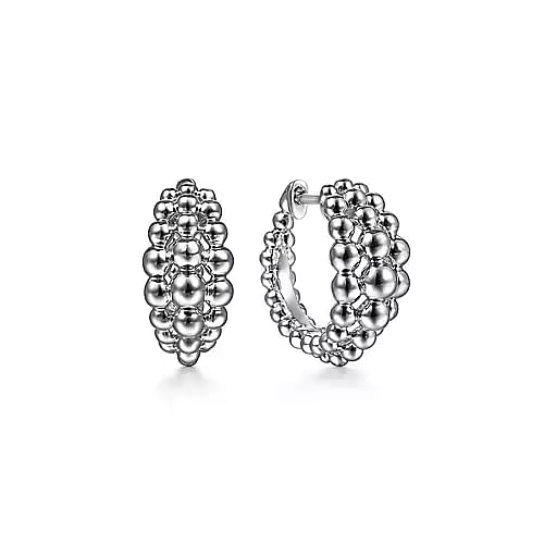 925 Sterling Silver Bujukan Huggie Earrings