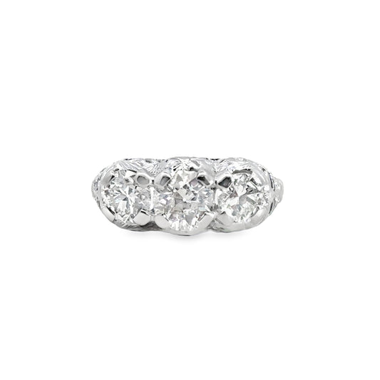 Kirkland Jewelry Estate | 18K White Gold Vintage Filigree Diamond Ring