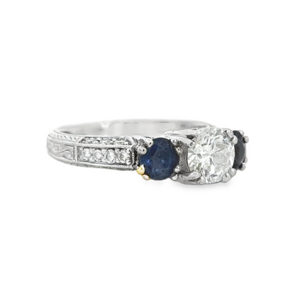 Kirkland Jewelry Estate | Platinum Diamond and Sapphire Ring