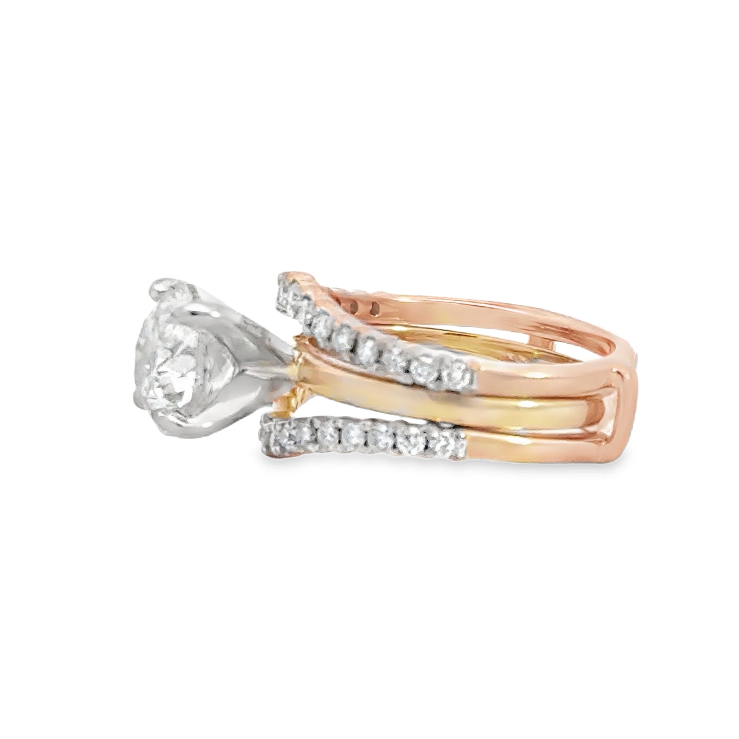 Kirkland Jewelry Estate | Rose & Yellow Gold Diamond Wedding Ring Set