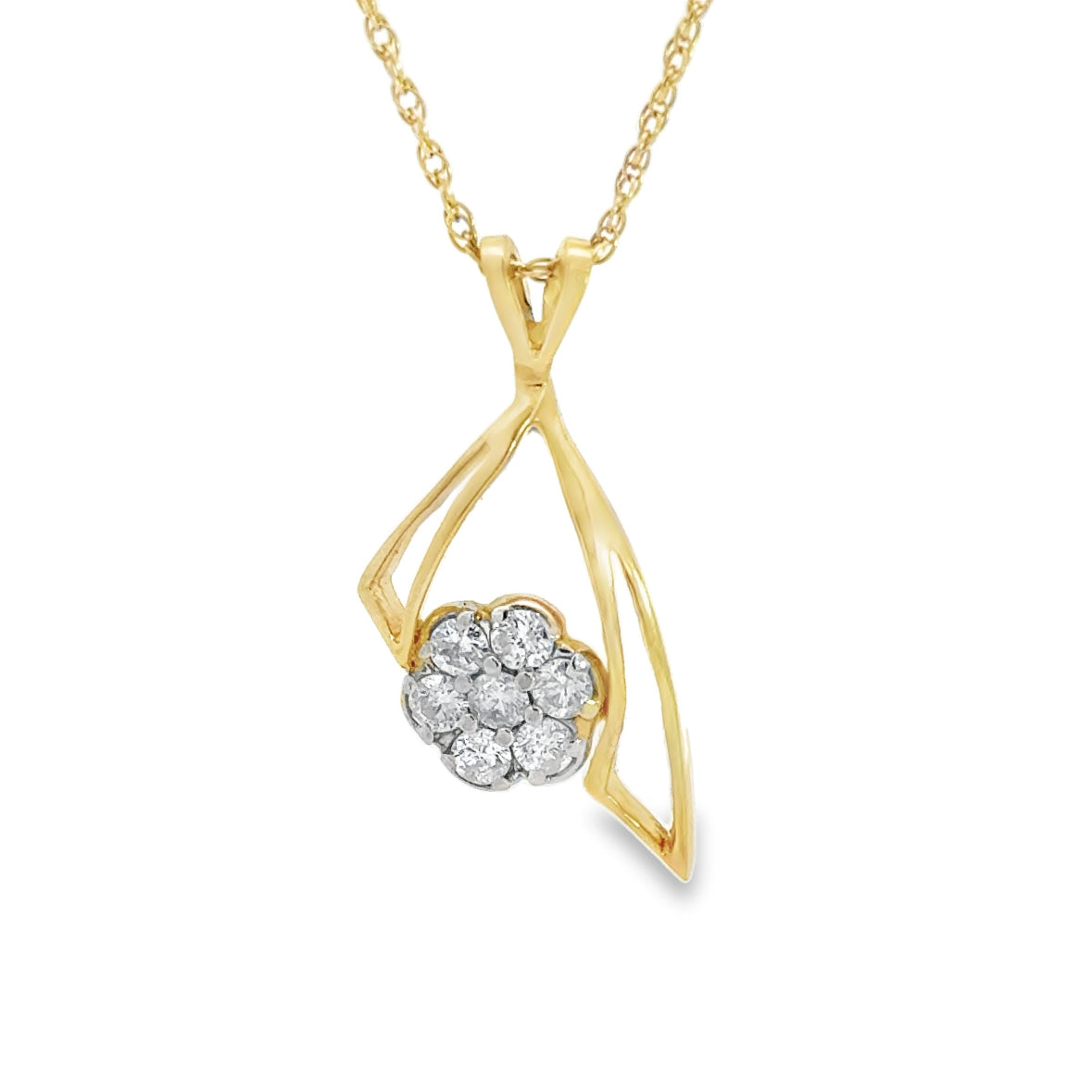 Kirkland Jewelry Estate | 14K Yellow Gold Diamond Cluster Necklace