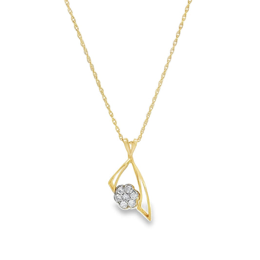 Kirkland Jewelry Estate | 14K Yellow Gold Diamond Cluster Necklace