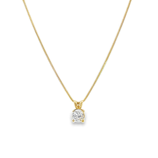 Kirkland Jewelry Estate | 14K Yellow Gold Diamond Solitaire Necklace