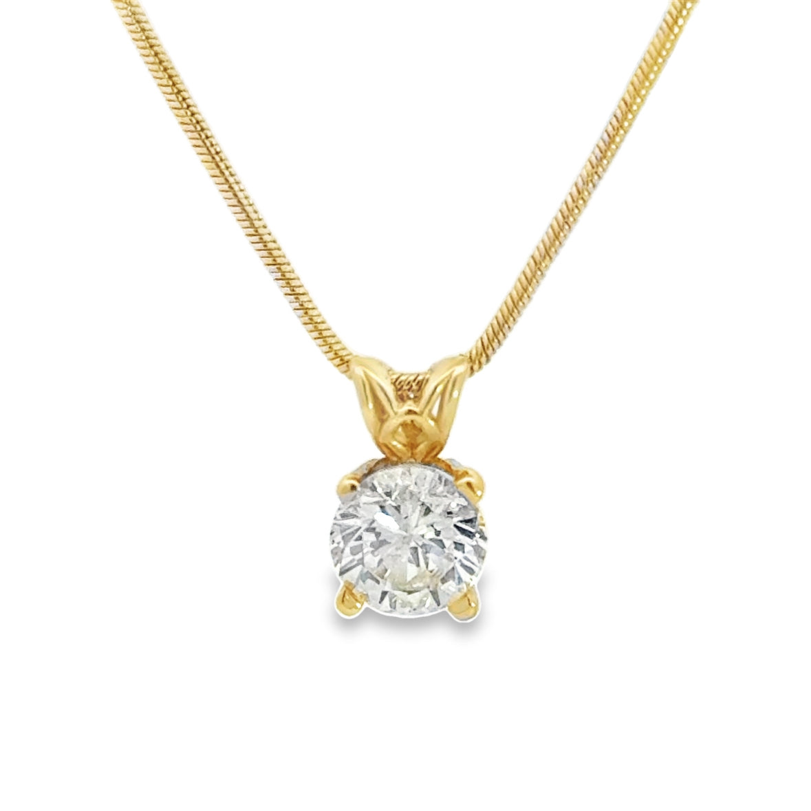 Kirkland Jewelry Estate | 14K Yellow Gold Diamond Solitaire Necklace