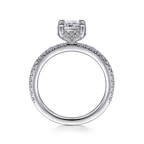 Hart - 14K White Gold Hidden Halo Cushion Cut Diamond Engagement Ring