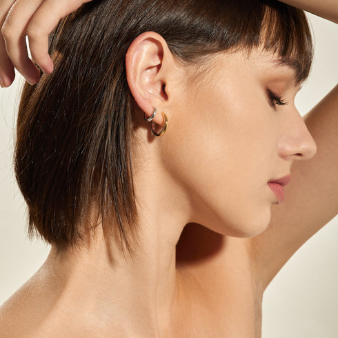 Ania Haie | Silver Star Huggie Hoop Earrings