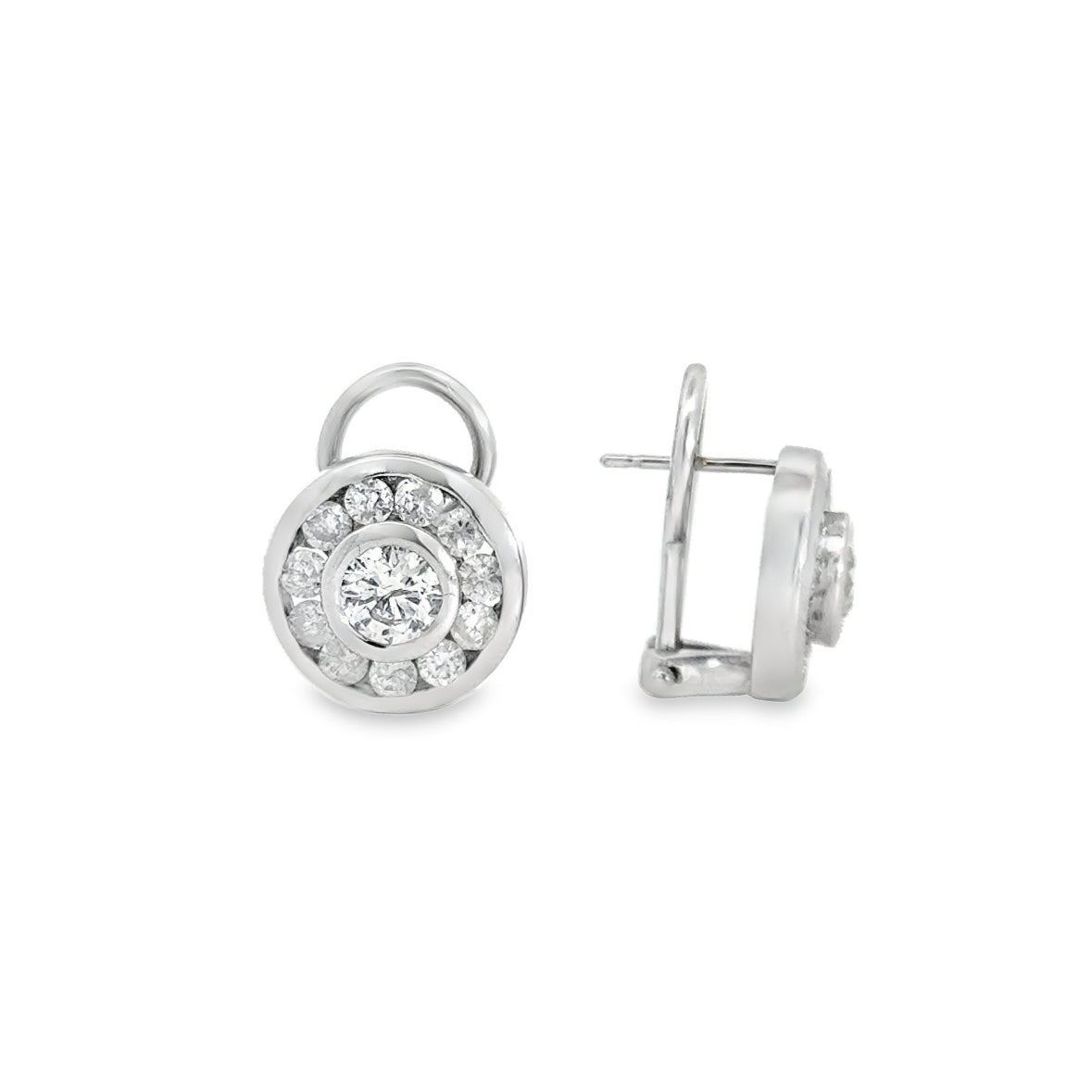 Kirkland Jewelry Estate | 14K White Gold Diamond Halo Earrings