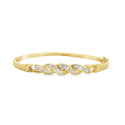 Kirkland Jewelry Estate | 10K Yellow Gold Diamond Cuff Bracelet