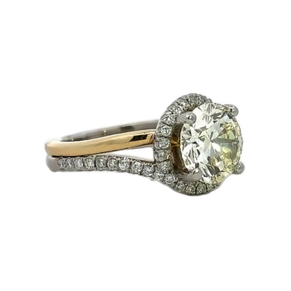 Kirkland Jewelry Estate | Platinum/14K Two-Tone Large Diamond Engagement Ring