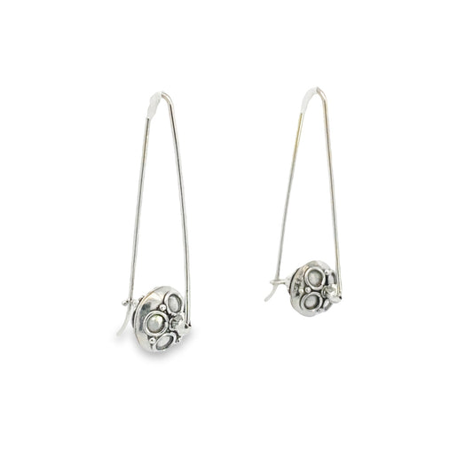 Sterling Silver and Bali Bead Earrings