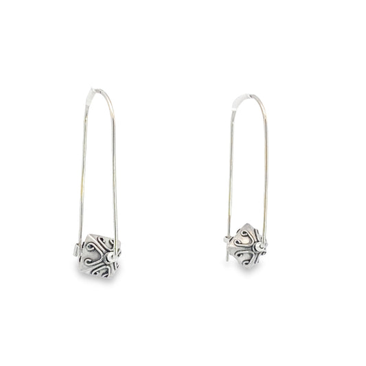 Sterling Silver Bali Bead Earrings