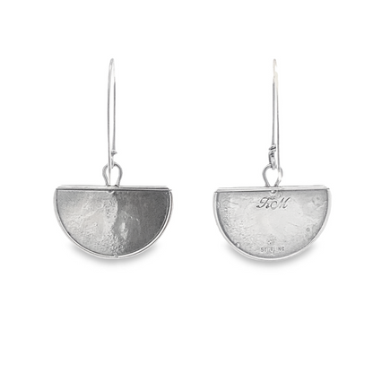 Sterling Silver Half Moon Patterened Earrings